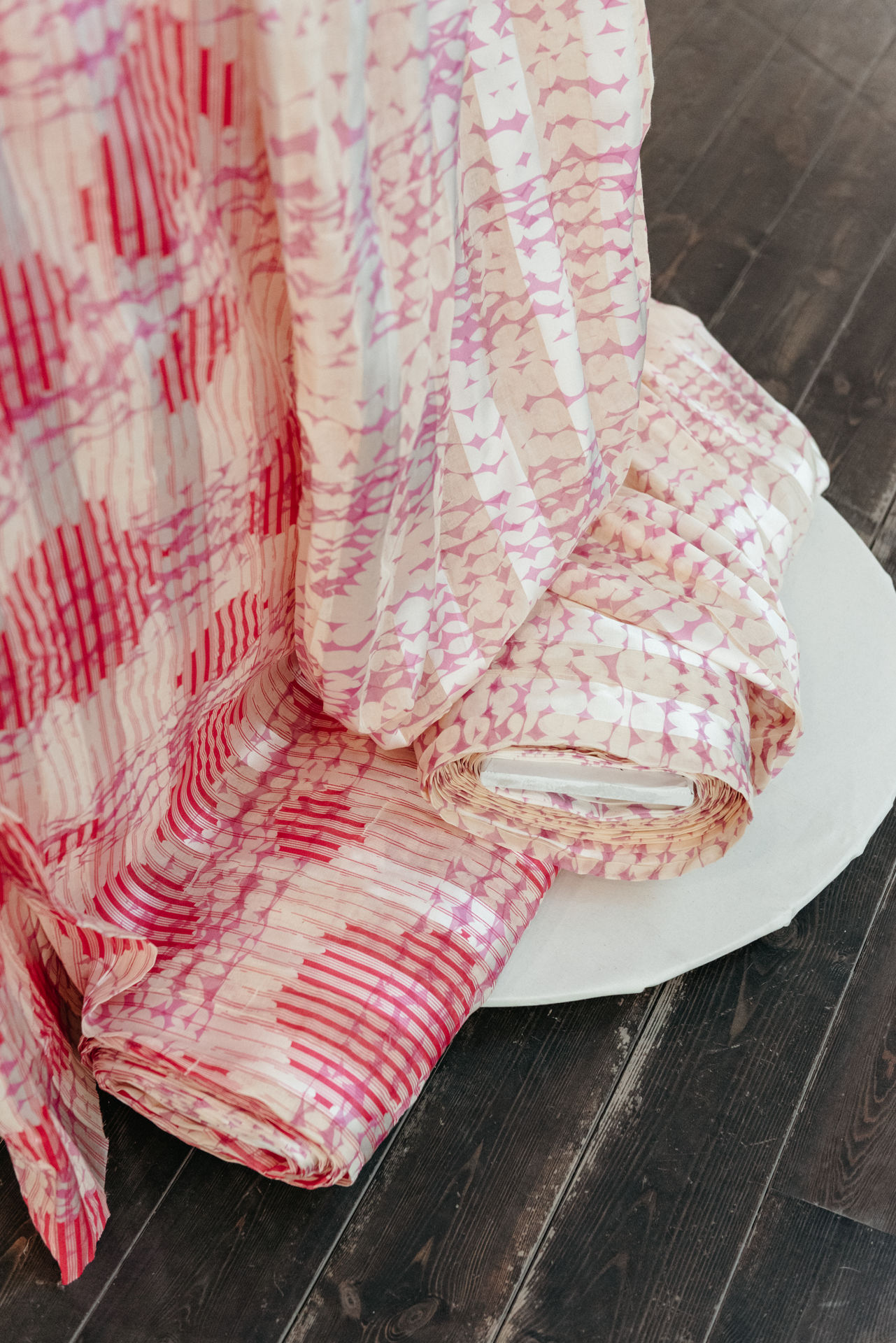 Detail of printed deadstock fabric